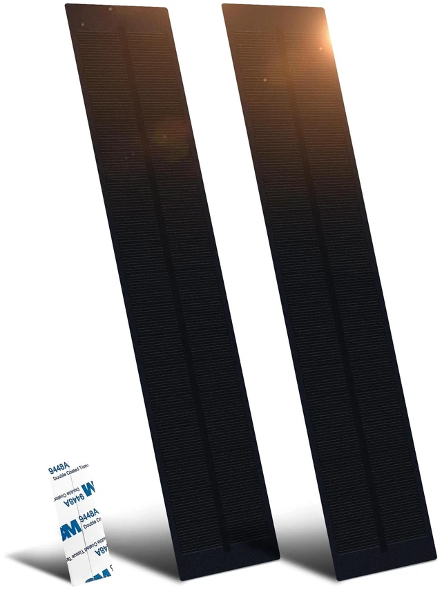 Main image of 3.6W 5V Solar Panel for Motorized Blinds and Shades, Indoor Use | 720mA Output with Micro USB Adapter, Connector for Alexa Smart Roller Shades, Zebra Blinds, Cellular shades, Roman Shades 2pc