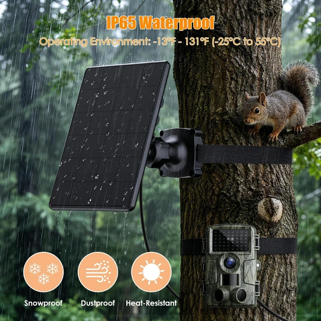Alt view image 5 of 7 - Trail Camera Solar Panel for Cellular & Wireless Hunting Camera Trail Cam | Solar Charger Kit with USB-C Charging 4000mAh Waterproof Hunting Accessory for Tactacam Cellular Reveal Trail Camera