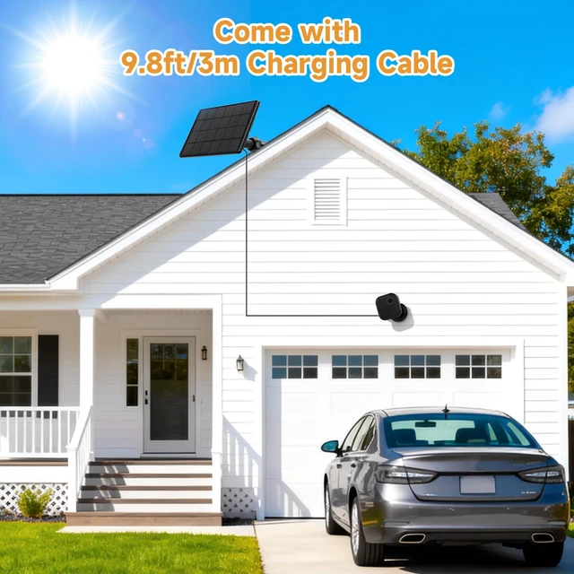 Alt view image 7 of 7 - 4 Pack Solar Panel for Blink Outdoor 2K+/4(4th Gen)/Outdoor(3rd Gen) XT3 | for XT2/XT Camera,6W Solar Charger for Blink with 360° Adjustable Mount 5.9in to 8.7in,10ft Outdoor Power Cable,Waterproof