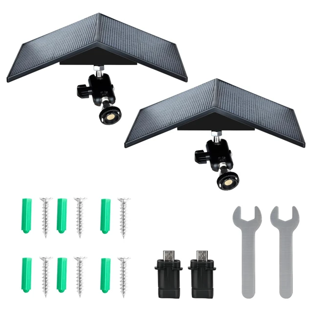 Alt view image 6 of 6 - Blink Solar Panel for Outdoor Camera 4/2K+/3rd Gen/XT/XT2, Waterproof Solar Charger with Adjustable Mount for Blink Wireless Cameras 2Pack