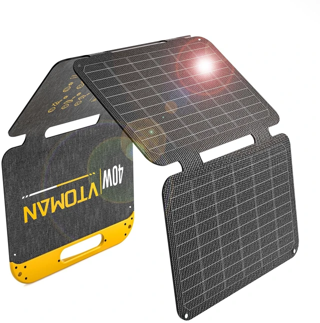 Main image of VTOMAN 40W Foldable Small Solar Panel | USB-C, USB-A Outputs for Phone, Tablet, Jump 100/FS300 Power Station - Waterproof for Camping, Hiking,Backpacking