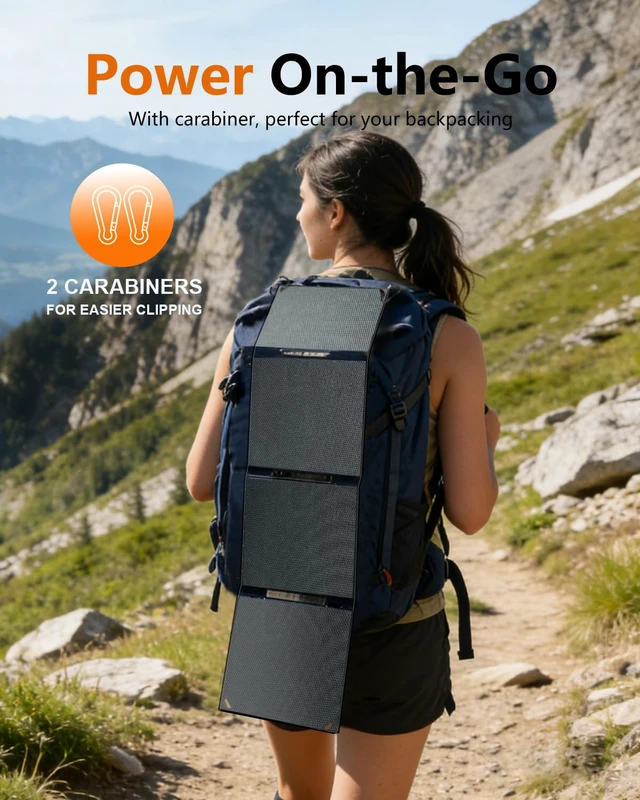 Alt view image 7 of 7 - ELECAETNA 30W HPBC Portable Solar Panel, 25.4% Conversion, 1.1 lbs, IP68 | USB C & USB QC3.0 Fast Charging, Ultra Light Foldable Solar Charger for Cellphones Tablet Camping Backpacking Hiking