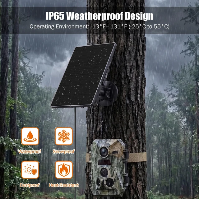 Alt view image 6 of 7 - Trail Camera Solar Panel,6W Solar Battery Charger Kit 6V/2A 9V/1.5A 12V/1A | Built-in 6000mAh Battery for Hunting Camera & Tactacam Waterproof Hunting Accessory,1.7/2.1/1.35mm DC for Trail Cam(2 Pack)