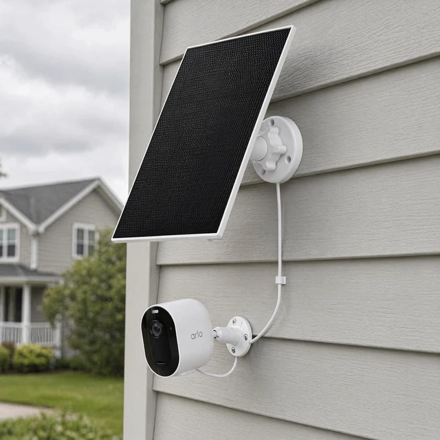 Alt view image 6 of 7 - 3W Solar Panel with 4000mAh Built-in Battery for Arlo Cameras 13ft Cable | Solar Panel Charger Compatible with Arlo Pro/Pro 2/Pro 3/Pro 4/Ultra/Ultra 2,IP65,USB C & Micro USB&MagneticCharging Plug