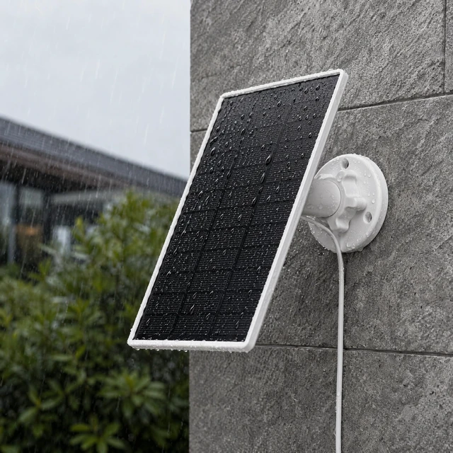 Alt view image 4 of 7 - Solar Pane with 4000mAh Built-in Battery for Ring,Type-C and DC Port | Solar Panel Charger Compatible with Ring Camera,Rechargeable Battery,IP65,13.12ft Charging Cable,360°Adjustable Wall Moun
