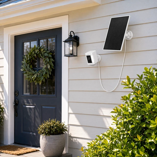 Alt view image 6 of 7 - Solar Pane with 4000mAh Built-in Battery for Ring,Type-C and DC Port | Solar Panel Charger Compatible with Ring Camera,Rechargeable Battery,IP65,13.12ft Charging Cable,360°Adjustable Wall Moun