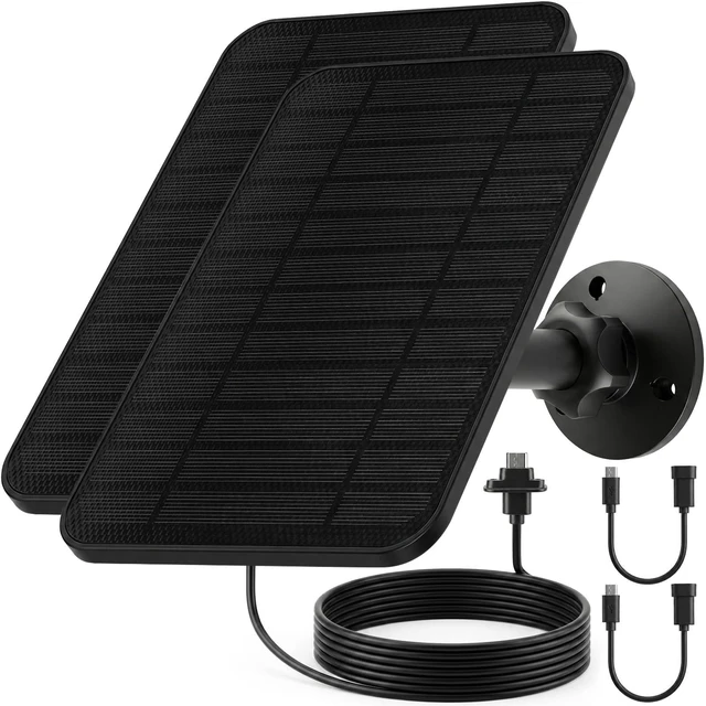 Main image of 4W Solar Panel for Blink Outdoor 4 Camera, Waterproof Solar Charger, 2 Pack | for Blink Outdoor 2K+/4(4th Gen)/(3rd and for XT2/XT Camera(Not Included), Adjustable Mount, 13.1ft Cable
