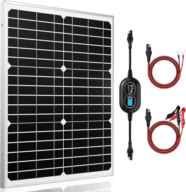 Main image of SUNER POWER 20W 12V Solar Panel Battery Trickle Charger Maintainer Kits | 10A MPPT Charge Controller, 8-Safety Protections, Charge Level Indicators, 3 Battery Modes, for Boat Car Marine RV Trailer