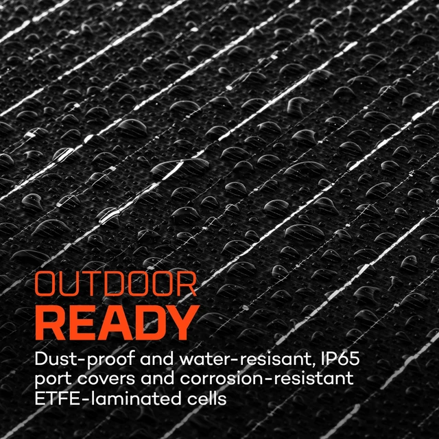 Alt view image 5 of 7 - NEBO Reliance 10W Solar Panel, Foldable & Portable | 24.7% Sunlight to Solar Energy Conversion Rate, 2 Outputs - USB-A & USB-C, Integrated Storage Pouch, IP65 Water-Resistant