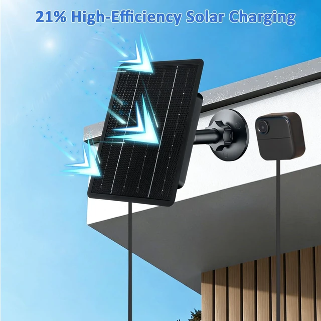 Alt view image 3 of 7 - FUTUREZEN 4W Solar Panel for Blink Outdoor 4/3 XT/XT2 Camera, 2 Pack | 3.7V USB-C/Micro USB Solar Charger with 2600mAh Battery, Waterproof Rubber Plug, 10ft Cable, IP66 waterproof