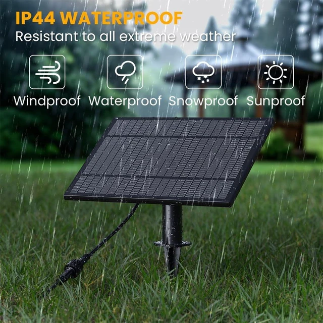 Alt view image 3 of 7 - FOOMAN Replacement 5W Solar Panel with USB Charging | Compatible Only with FOOMAN Solar Led Outdoor String Lights, IP44 Waterproof, 5 Lighting Modes, 1 Pack Solar Panel