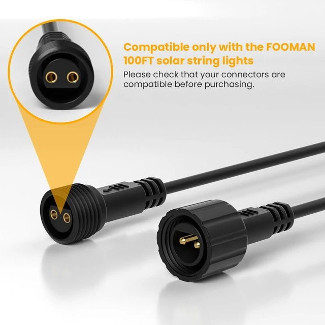 Alt view image 4 of 7 - FOOMAN Replacement 5W Solar Panel with USB Charging | Compatible Only with FOOMAN Solar Led Outdoor String Lights, IP44 Waterproof, 5 Lighting Modes, 1 Pack Solar Panel