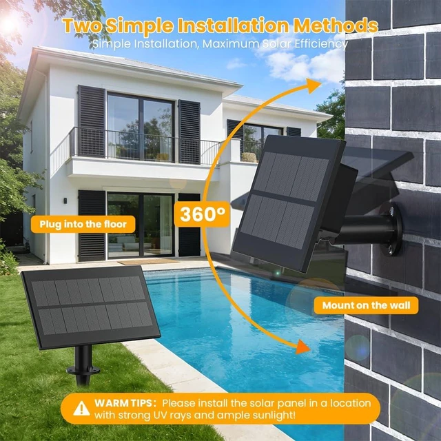 Alt view image 6 of 7 - FOOMAN Replacement 5W Solar Panel with USB Charging | Compatible Only with FOOMAN Solar Led Outdoor String Lights, IP44 Waterproof, 5 Lighting Modes, 1 Pack Solar Panel