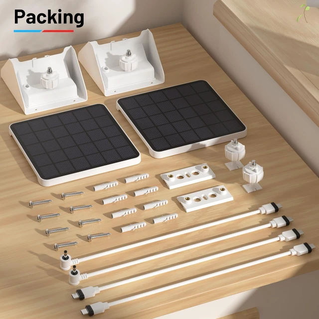 Alt view image 7 of 7 - UOGW 4W Solar Panel Charging Mount for Ring Outdoor Cam Plus,Stick Up Cam,Spotlight Cam Pro/Plus,IP67 Weatherproof Long Cable with USB-C to Ring Barrel Plug Adapter(Camera Not Included)-2PACK