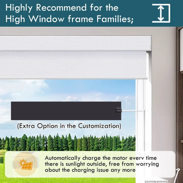Alt view image 3 of 4 - Weffort Indoor Motorized Shades Solar Panel,Only Applicable to Weffort Shades Blinds,Black