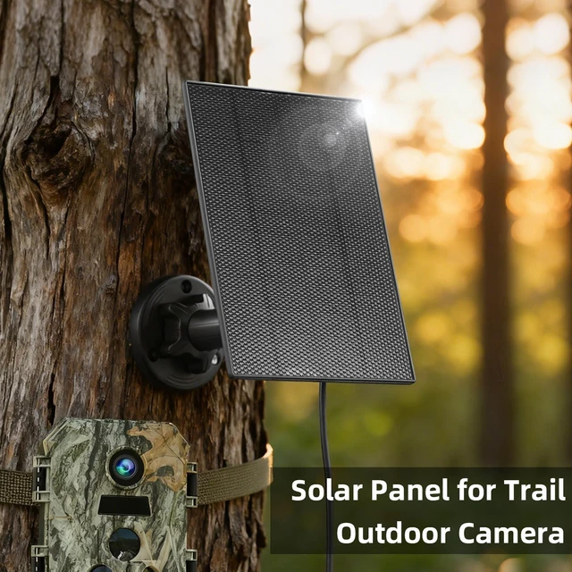 Alt view image 2 of 7 - LIYVZ 3W Trail Camera Solar Panel with Battery 4000mAh for Hunting Cameras with DC 6V USB-C 5V Charging, 2 Pack