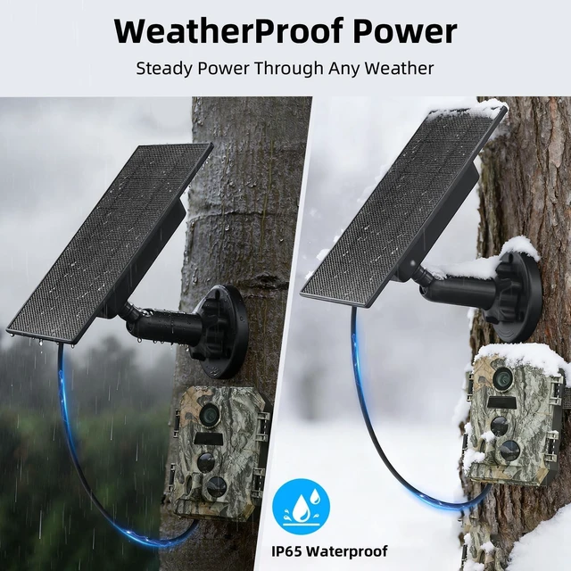 Alt view image 5 of 7 - LIYVZ 3W Trail Camera Solar Panel with Battery 4000mAh for Hunting Cameras with DC 6V USB-C 5V Charging, 2 Pack