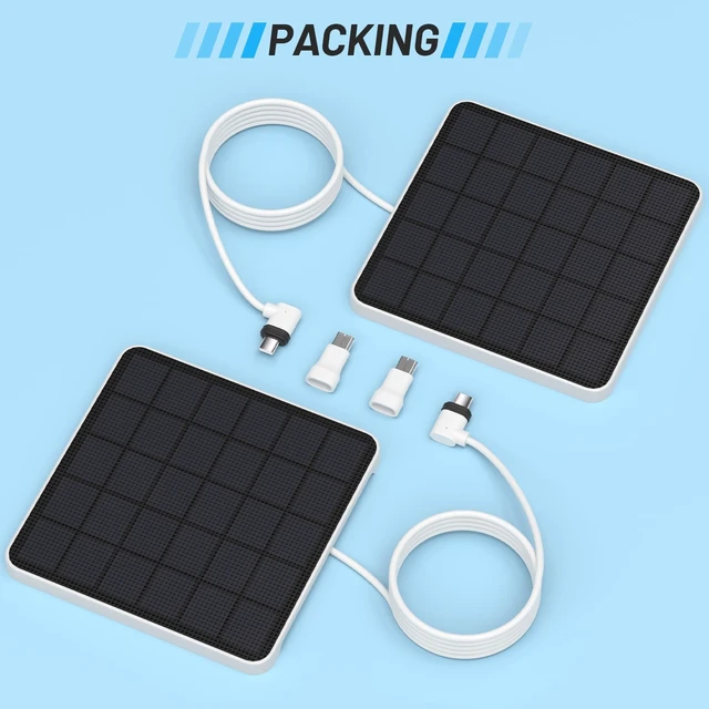 Alt view image 7 of 7 - 4W Solar Panel for eufy Security SoloCam S340,Replace The Original 2W Solar Panel,Keep Your eufy S340 Camera Continuously Powered,IP65 Weatherproof,(Only Solar Panel,Camera Not Included)-2Pack