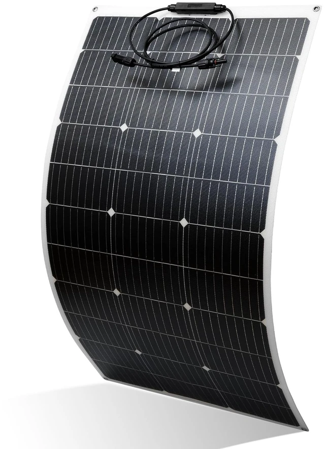 Main image of 100W 12V Flexible Solar Panel, High Efficiency PERC Monocrystalline Solar Panel, Ultra-Thin Lightweight 4.19lbs, IP67 Waterproof for RV, Boat, Camping, Home Roof, Balcony-White