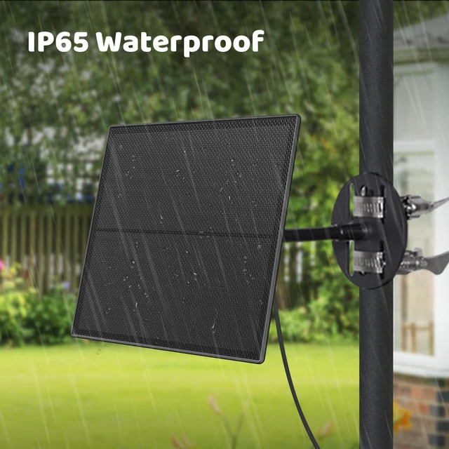 Alt view image 4 of 7 - Birdfy 3W Solar Panel for Smart Bird Feeder Camera, Type-C Charger for Birdfy Feeder, 360° Adjustable Swivel Mount, IP65 Waterproof for Outdoors, 3W Continuously Power Supply (9.8ft Chew-Proof Cable)
