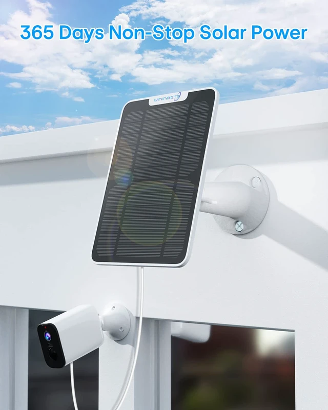 Alt view image 4 of 7 - 6W Solar Panel Charger Compatible with Arlo Ultra/Ultra 2/Pro 3/Pro 4/Pro 3 Floodlight Security Camera, Solar Panels Charging IP65 Weatherproof w/ 9.8ft Charging Cable Adjustable Wall Mount, 3 Pack