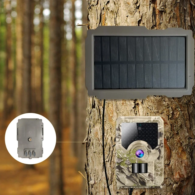 Alt view image 2 of 7 - Lixada Trail Camera Solar Panel, Rechargeable Solar Charger for Camera, 6V-12V Outdoor Solar Panel Kit with 360° Rotating Bracket & 9.8ft Cable