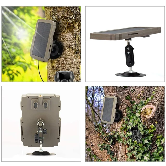 Alt view image 7 of 7 - Lixada Trail Camera Solar Panel, Rechargeable Solar Charger for Camera, 6V-12V Outdoor Solar Panel Kit with 360° Rotating Bracket & 9.8ft Cable