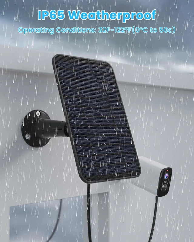 Alt view image 4 of 7 - 5W Solar Panel Charger Compatible with Blink Outdoor/Outdoor(3rd Gen)/XT XT2 Camera, Solar Panel for Blink Camera, 13.1ft Charging Cable & Rubber Plug, IP65 Weatherproof with Secure Wall Mount, 3 Pack