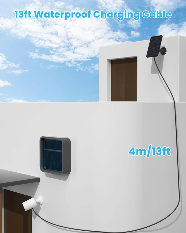Alt view image 7 of 7 - 5W Solar Panel Charger Compatible with Blink Outdoor/Outdoor(3rd Gen)/XT XT2 Camera, Solar Panel for Blink Camera, 13.1ft Charging Cable & Rubber Plug, IP65 Weatherproof with Secure Wall Mount, 3 Pack