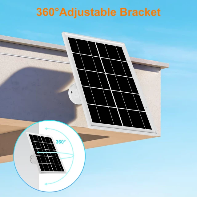 Alt view image 6 of 7 - 7W Solar Panel for Ring,3Pack Solar Charger for Stick Up Cam, Stick Up Cam Pro, Spotlight Cam Plus/Pro with 10FT/3M Waterproof Long Cable and USB-C to Barrel Plug Adapter
