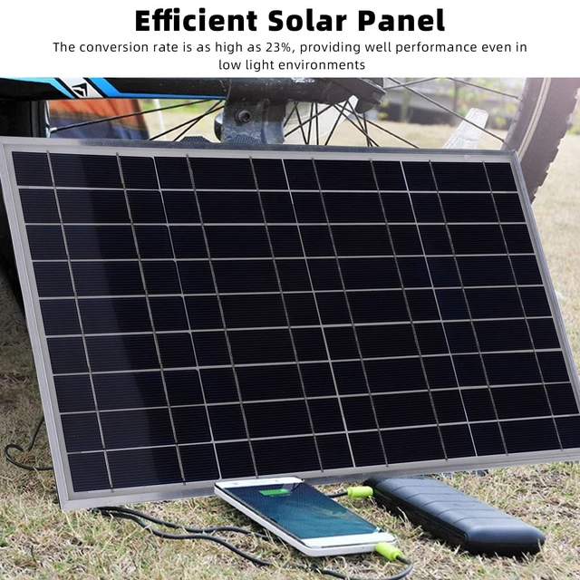 Alt view image 6 of 7 - 100W 12V Solar Panel Controller Kit, High Efficiency Conversion Solar Panel Charger with USB Type C DC Interface for RV Boat Car Battery Charging