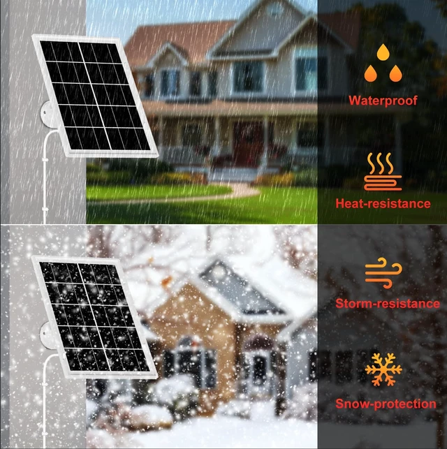Alt view image 5 of 7 - 7W Solar Panel for Ring,3Pack Solar Charger for Stick Up Cam, Stick Up Cam Pro, Spotlight Cam Plus/Pro with 10FT/3M Waterproof Long Cable and USB-C to Barrel Plug Adapter