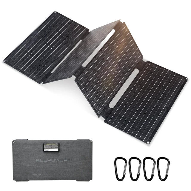 Main image of ALLPOWERS SE60 60W Foldable Solar Panel, 3 Outputs Portable Solar Panel Kit | Foldable Solar Charger for Power Station, Solar Generator for Camping Laptops Phones Outdoor RV Motorhome Balcony Garden