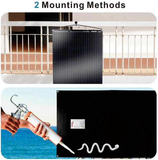 Alt view image 3 of 7 - Much 100W Flexible Solar Panel Kit 12V Mono with 30A Controller for RV Boat | Ultra-flexible bendable mono panel for 12-24V battery charging. Off-grid charger for camper, yacht, car battery