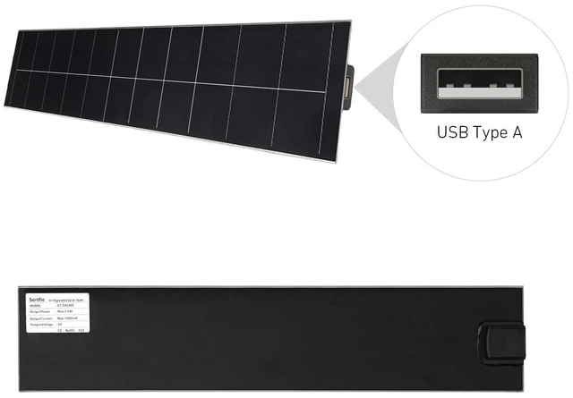 Main image of 5V USB Solar Panel - Blinds Solar Charger for Windows Blinds, Roller Shades, Motorized Blinds, USB Port, 5/5W High Compatibility Solar Panel