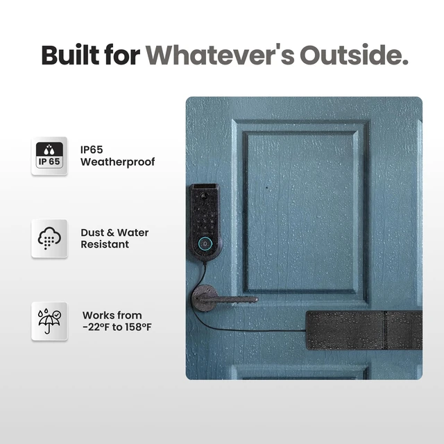 Alt view image 4 of 7 - Lockin Veno Series Solar Panel, Continuous Power for Video Smart Lock | Solar Panel for Lockin Veno Smart Lock, Continuous Power Supply, Compatible with Veno Pro, Plus and Smart Locks