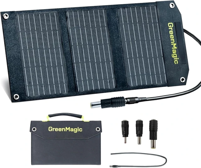 Main image of Greenmagic 40 Watt Portable Solar Panel with USB-A USB-C DC Output Foldable Solar Panel Charger Waterproof Fast Charging for Power Battery Power Station Smart Watches Phones Tablets Laptops etc