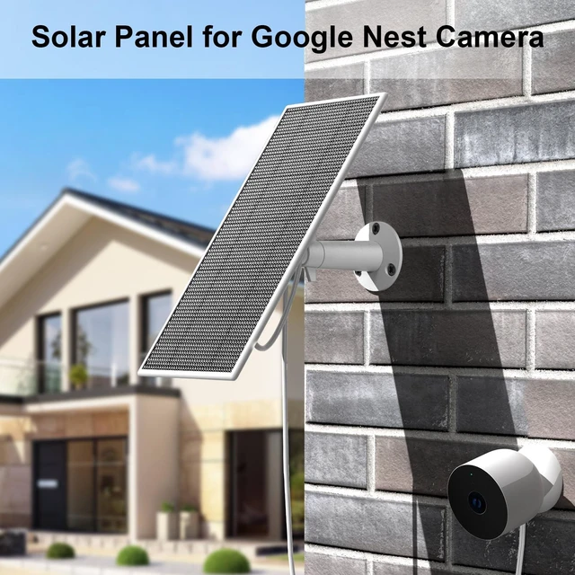 Alt view image 2 of 7 - 5W Solar Panel for Google Nest Camera | 2-Pack Upgraded Solar Charger for Nest Cam Outdoor/Indoor (Battery Version) with 13.1Ft Charging Cable, IP66 Waterproof