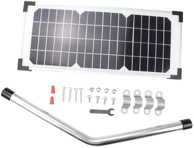 Main image of FM123 10W Solar Panel Kit Compatible with Mighty Mule Gate Openers FM200 | Fits FM350 FM500 FM502 MM360 MM260 MM262 MM560 MM562 EZGO-Solar and Diamond Series