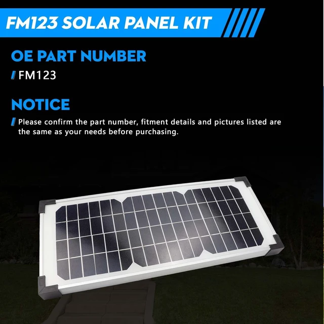 Alt view image 3 of 7 - FM123 10W Solar Panel Kit Compatible with Mighty Mule Gate Openers FM200 | Fits FM350 FM500 FM502 MM360 MM260 MM262 MM560 MM562 EZGO-Solar and Diamond Series