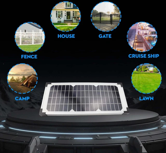 Alt view image 6 of 7 - FM123 10W Solar Panel Kit Compatible with Mighty Mule Gate Openers FM200 | Fits FM350 FM500 FM502 MM360 MM260 MM262 MM560 MM562 EZGO-Solar and Diamond Series