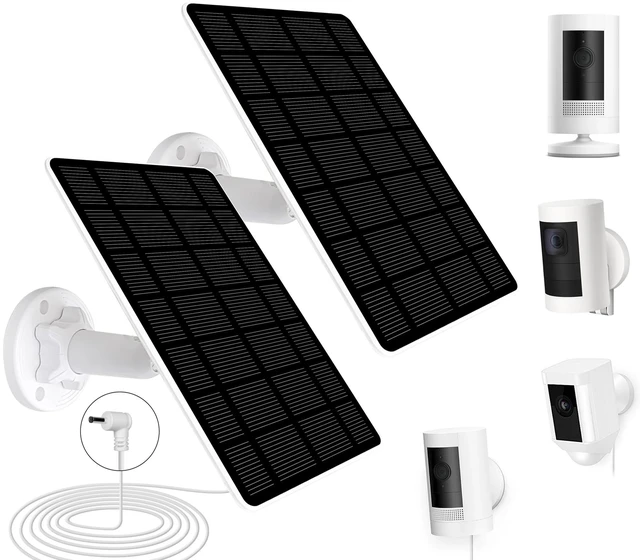 Main image of 2-Pack 5W 6V Solar Panel for Ring Camera, Solar Charger Compatible with Spotlight Cam Plus/Pro(Battery), Stick Up Cam/Pro Spotlight Battery, 13FT Cable with Ring Barrel Adapter to USB-C