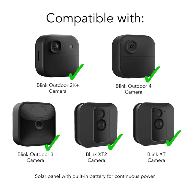 Alt view image 2 of 6 - Wasserstein Solar Panel with Internal Battery - Compatible with Blink Outdoor 3/4 & Blink Outdoor 2K+ (New Model) (Black) - Camera NOT Included