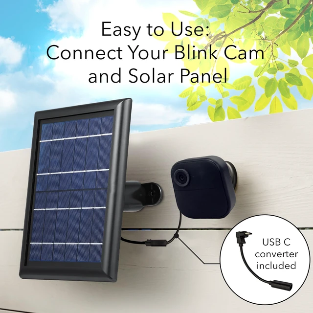 Alt view image 3 of 6 - Wasserstein Solar Panel with Internal Battery - Compatible with Blink Outdoor 3/4 & Blink Outdoor 2K+ (New Model) (Black) - Camera NOT Included