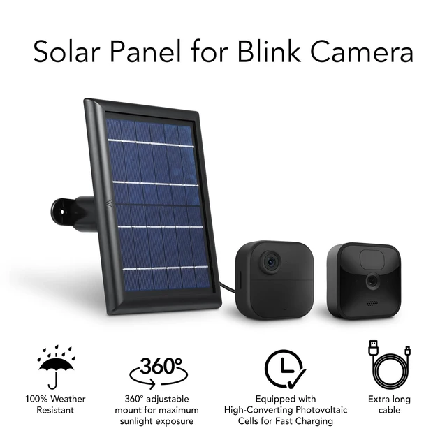 Alt view image 5 of 6 - Wasserstein Solar Panel with Internal Battery - Compatible with Blink Outdoor 3/4 & Blink Outdoor 2K+ (New Model) (Black) - Camera NOT Included