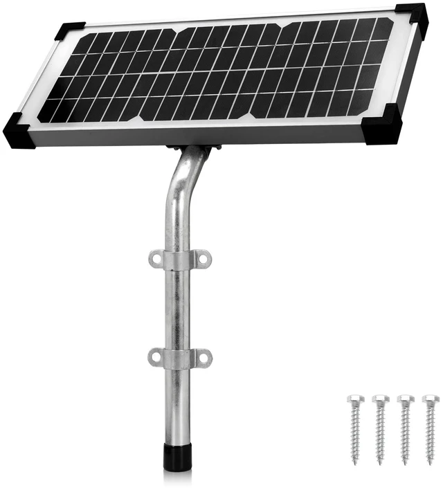 Main image of 10 Watt Solar Panel Kit Replace FM123 for Mighty Mule FM200 FM350 FM500 FM502 MM360 MM260 MM262 MM560 MM562 EZGO-Solar Diamond Series Automatic Gate Openers Electrical Fence