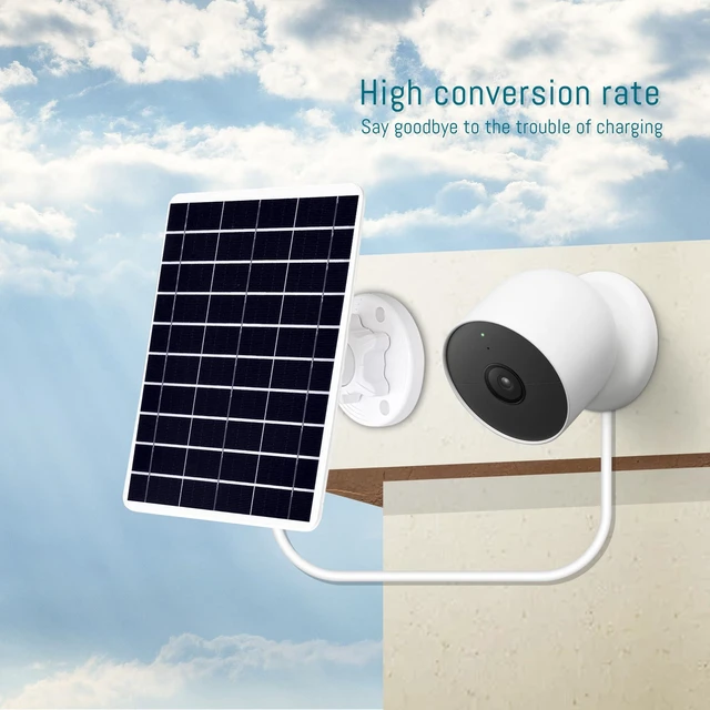 Alt view image 7 of 7 - 2-Pack 8W Solar Panel Compatible with Google Nest Camera Outdoor & Indoor (Battery Version), Solar Power Charger for Google Nest Cam with Indicator Light,13ft Cable IP66 Weatherproof Solar Panel