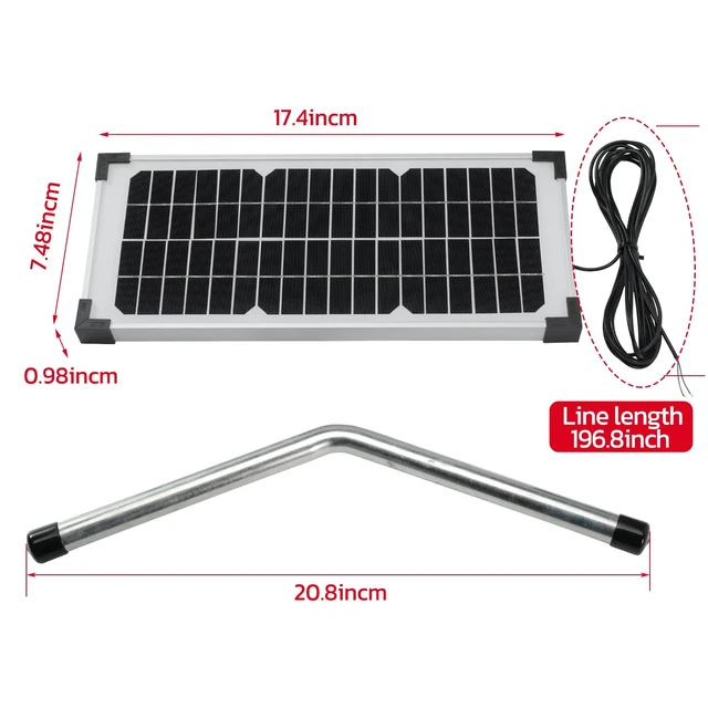 Alt view image 2 of 7 - 10 Watt Solar Panel Kit Replace FM123 for Mighty Mule FM200 FM350 FM500 FM502 MM360 MM260 MM262 MM560 MM562 EZGO-Solar Diamond Series Automatic Gate Openers Electrical Fence