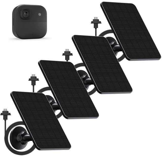 Main image of 4 Pack Solar Panel for Blink Outdoor 2K+/4(4th Gen)/(3rd Gen),XT2/XT Camera | 4W Solar Panel Charger, IP65 Waterproof Rubber Plug, 13.1ft Cable, Adjustable Mount(Camera Not Included)