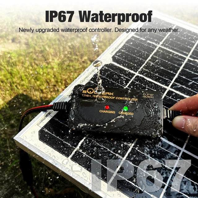 Alt view image 4 of 7 - SOLPERK 25W 12V Solar Battery Charger, Waterpoof Solar Panel Kit with Energy Saving Controller for Car RV Trailer Marine Boat Motorcycle Truck Tractor Etc